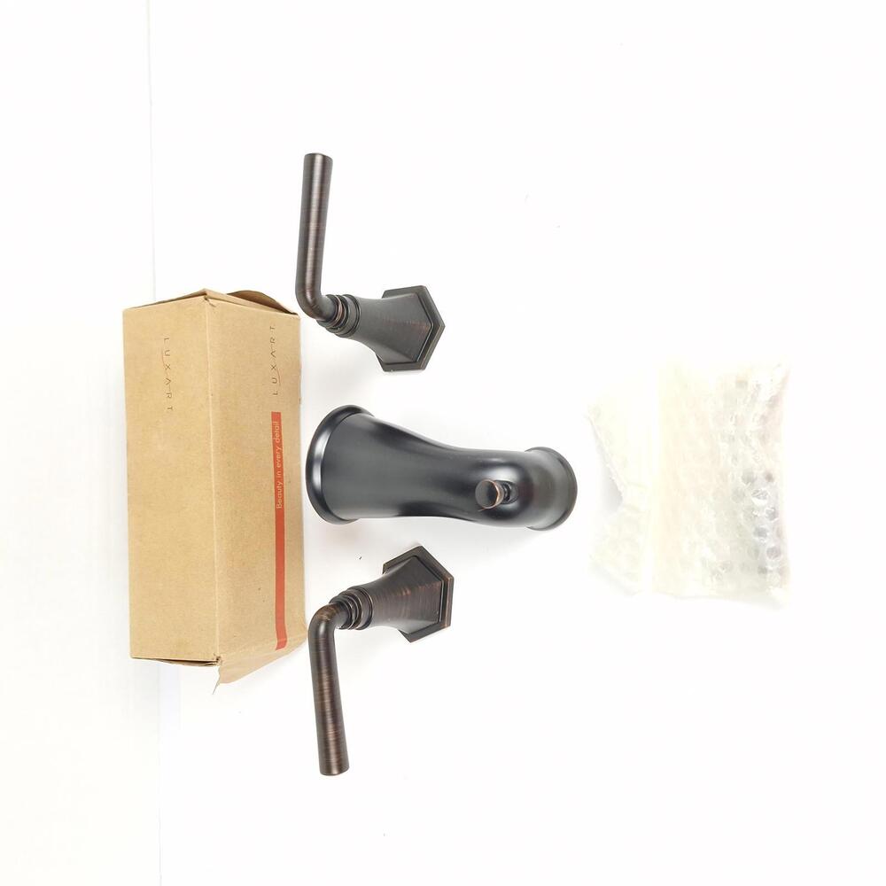 Luxart Oil Rubbed Bronze Bathroom Faucet Set with Spout and‎ Lever Handles